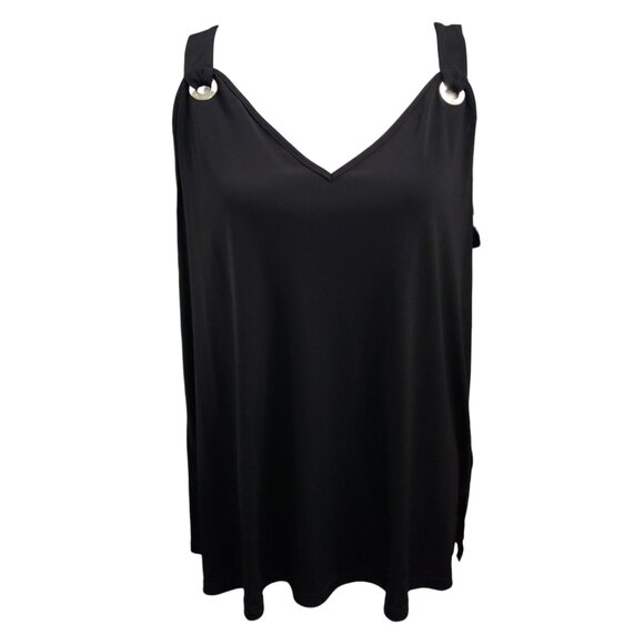 Nine West Womens Black V Neck Sleeveless Blouse XL - Picture 3 of 7